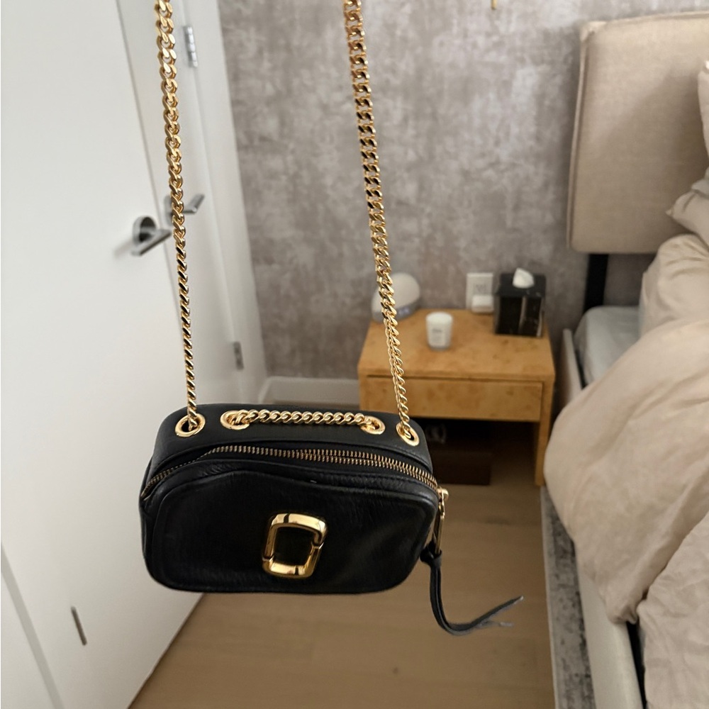 Marc Jacobs Black and Gold Mini Bag with Chain Strap